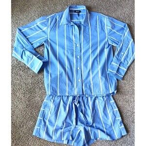 ME+EM 2 Piece Set Long Sleeve Size 6 Blue White Stripe New